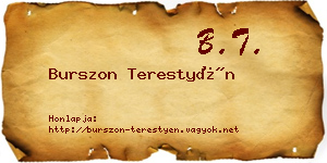 Burszon Terestyén névjegykártya